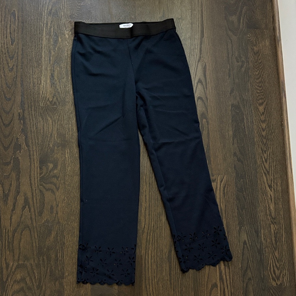 Bailey 44 Black Pants with Lace Hem